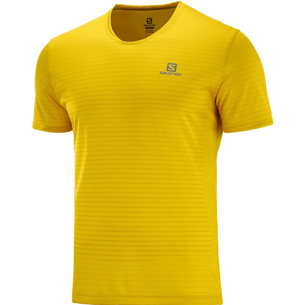 Salomon SENSE M Camisetas Hombre - Amarillo - Colombia (23075-SXUJ)